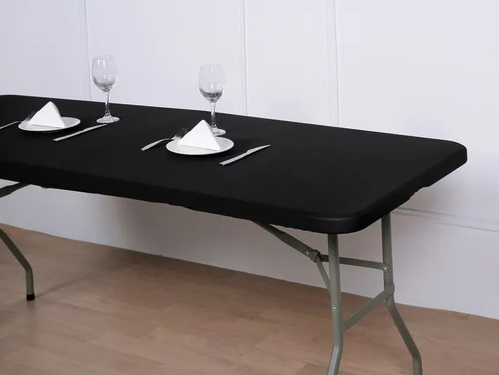 6' Black Spandex Table Cloth rental in Fort Smith Arkansas