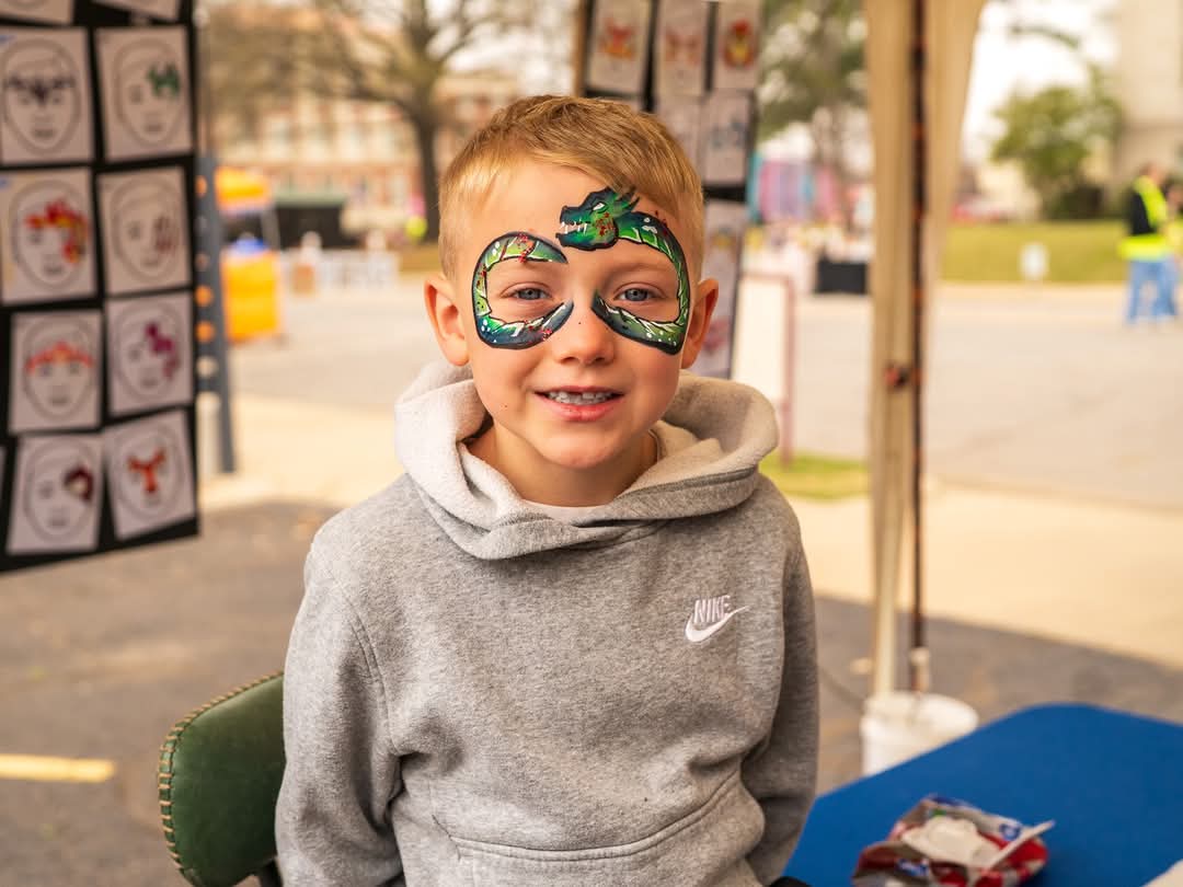 Face painting at Bullfrog Bouncers event in Rogers Arkansas