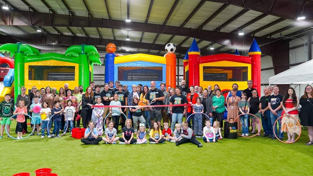 Bullfrog Bouncers event with bounce houses and water slides in Fort Smith Arkansas